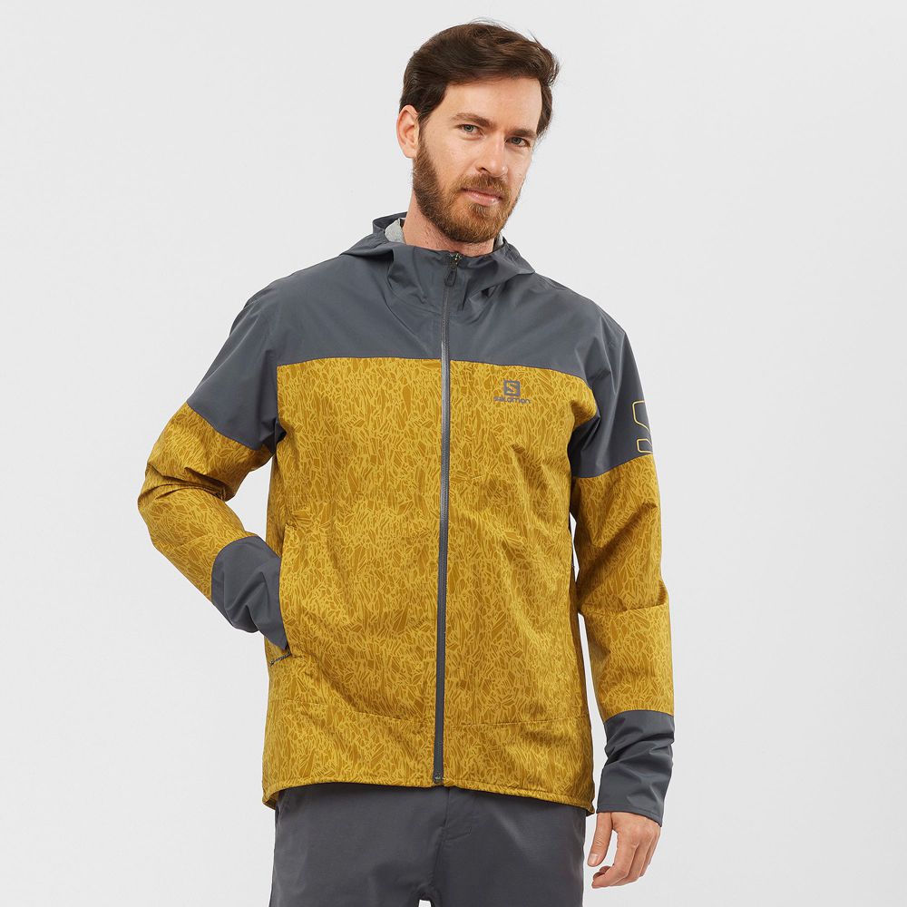 SALOMON OUTRACK WATERPROOF 2.5L Philippines - Men's Jackets - Yellow | 215683-WNK